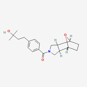 2-methyl-4-{4-[(1R*,2R*,6S*,7S*)-10-oxa-4-azatricyclo[5.2.1.0~2,6~]dec-4-ylcarbonyl]phenyl}-2-butanol