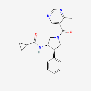 N-{(3S*,4R*)-4-(4-methylphenyl)-1-[(4-methyl-5-pyrimidinyl)carbonyl]-3-pyrrolidinyl}cyclopropanecarboxamide