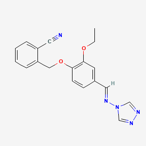 2-({2-ethoxy-4-[(4H-1,2,4-triazol-4-ylimino)methyl]phenoxy}methyl)benzonitrile