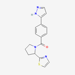 2-{1-[4-(1H-pyrazol-3-yl)benzoyl]-2-pyrrolidinyl}-1,3-thiazole