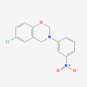 molecular formula C14H11ClN2O3 B5581377 6-chloro-3-(3-nitrophenyl)-3,4-dihydro-2H-1,3-benzoxazine 