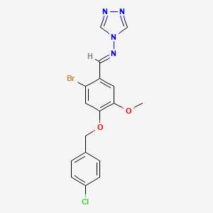 N-{2-bromo-4-[(4-chlorobenzyl)oxy]-5-methoxybenzylidene}-4H-1,2,4-triazol-4-amine