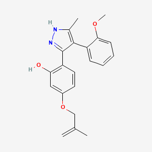 molecular formula C21H22N2O3 B5581392 2-[4-(2-methoxyphenyl)-5-methyl-1H-pyrazol-3-yl]-5-[(2-methyl-2-propen-1-yl)oxy]phenol 