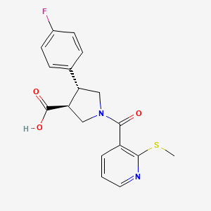 (3S*,4R*)-4-(4-fluorophenyl)-1-{[2-(methylthio)pyridin-3-yl]carbonyl}pyrrolidine-3-carboxylic acid