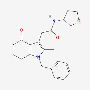 2-(1-benzyl-2-methyl-4-oxo-4,5,6,7-tetrahydro-1H-indol-3-yl)-N-(tetrahydrofuran-3-yl)acetamide