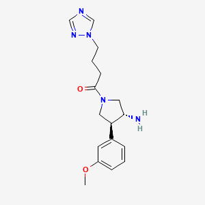 1-[(3R,4S)-3-amino-4-(3-methoxyphenyl)pyrrolidin-1-yl]-4-(1,2,4-triazol-1-yl)butan-1-one