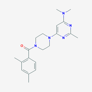 molecular formula C20H27N5O B5581463 6-[4-(2,4-dimethylbenzoyl)-1-piperazinyl]-N,N,2-trimethyl-4-pyrimidinamine 