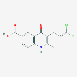 molecular formula C14H11Cl2NO3 B5581472 3-(3,3-dichloro-2-propen-1-yl)-4-hydroxy-2-methyl-6-quinolinecarboxylic acid 