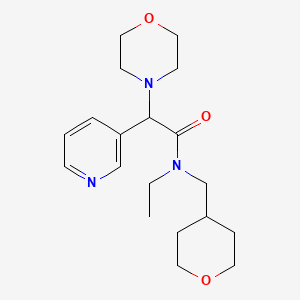 molecular formula C19H29N3O3 B5581488 N-ethyl-2-(4-morpholinyl)-2-(3-pyridinyl)-N-(tetrahydro-2H-pyran-4-ylmethyl)acetamide 