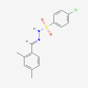 molecular formula C15H15ClN2O2S B5581535 4-chloro-N'-(2,4-dimethylbenzylidene)benzenesulfonohydrazide 