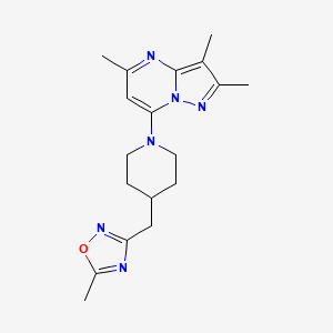 2,3,5-trimethyl-7-{4-[(5-methyl-1,2,4-oxadiazol-3-yl)methyl]piperidin-1-yl}pyrazolo[1,5-a]pyrimidine