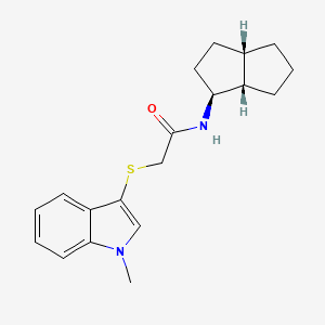 2-[(1-methyl-1H-indol-3-yl)thio]-N-[(1S*,3aS*,6aS*)-octahydropentalen-1-yl]acetamide