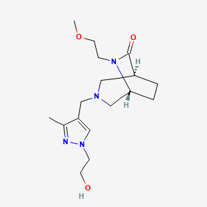 (1S*,5R*)-3-{[1-(2-hydroxyethyl)-3-methyl-1H-pyrazol-4-yl]methyl}-6-(2-methoxyethyl)-3,6-diazabicyclo[3.2.2]nonan-7-one