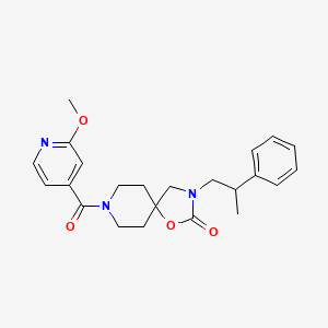 molecular formula C23H27N3O4 B5581563 8-(2-甲氧基异烟酰基)-3-(2-苯基丙基)-1-氧杂-3,8-二氮杂螺[4.5]癸烷-2-酮 