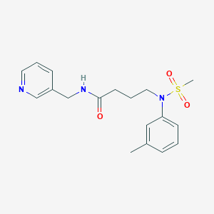 molecular formula C18H23N3O3S B5581567 4-[(3-methylphenyl)(methylsulfonyl)amino]-N-(3-pyridinylmethyl)butanamide 