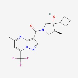 (3R*,4R*)-3-cyclobutyl-4-methyl-1-{[5-methyl-7-(trifluoromethyl)pyrazolo[1,5-a]pyrimidin-3-yl]carbonyl}pyrrolidin-3-ol