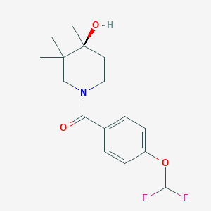 molecular formula C16H21F2NO3 B5581595 (4S*)-1-[4-(二氟甲氧基)苯甲酰基]-3,3,4-三甲基哌啶-4-醇 