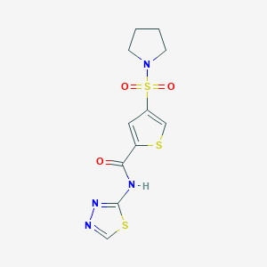 4-(1-pyrrolidinylsulfonyl)-N-1,3,4-thiadiazol-2-yl-2-thiophenecarboxamide