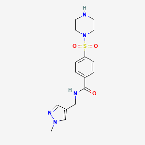 N-[(1-methyl-1H-pyrazol-4-yl)methyl]-4-(1-piperazinylsulfonyl)benzamide hydrochloride