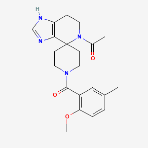 molecular formula C21H26N4O3 B5581681 5-acetyl-1'-(2-methoxy-5-methylbenzoyl)-1,5,6,7-tetrahydrospiro[imidazo[4,5-c]pyridine-4,4'-piperidine] 