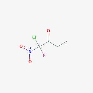 molecular formula C4H5ClFNO3 B055817 1-Chloro-1-fluoro-1-nitrobutan-2-one CAS No. 125013-75-4