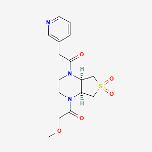 molecular formula C16H21N3O5S B5581708 (4aR*,7aS*)-1-(methoxyacetyl)-4-(3-pyridinylacetyl)octahydrothieno[3,4-b]pyrazine 6,6-dioxide 