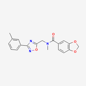 N-methyl-N-{[3-(3-methylphenyl)-1,2,4-oxadiazol-5-yl]methyl}-1,3-benzodioxole-5-carboxamide