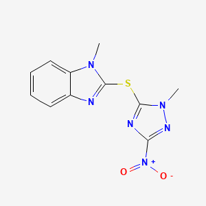 1-methyl-2-[(1-methyl-3-nitro-1H-1,2,4-triazol-5-yl)sulfanyl]-1H-benzimidazole