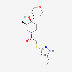 (3R*,4R*)-1-{[(3-ethyl-1H-1,2,4-triazol-5-yl)thio]acetyl}-3-methyl-4-(tetrahydro-2H-pyran-4-yl)piperidin-4-ol