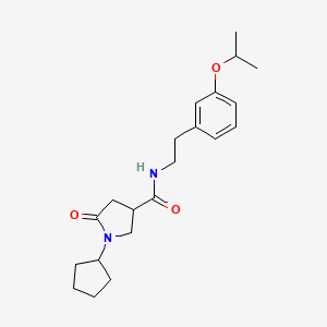 1-cyclopentyl-N-[2-(3-isopropoxyphenyl)ethyl]-5-oxo-3-pyrrolidinecarboxamide