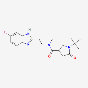 1-tert-butyl-N-[2-(5-fluoro-1H-benzimidazol-2-yl)ethyl]-N-methyl-5-oxo-3-pyrrolidinecarboxamide