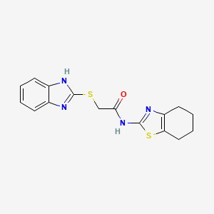 molecular formula C16H16N4OS2 B5581873 2-(1H-benzimidazol-2-ylthio)-N-(4,5,6,7-tetrahydro-1,3-benzothiazol-2-yl)acetamide 