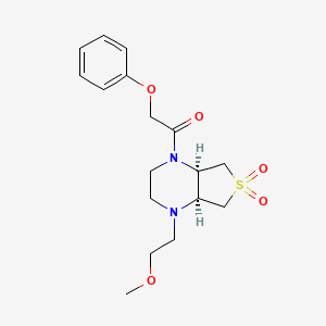 (4aR*,7aS*)-1-(2-methoxyethyl)-4-(phenoxyacetyl)octahydrothieno[3,4-b]pyrazine 6,6-dioxide