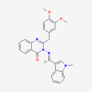 molecular formula C27H24N4O3 B5581918 2-(3,4-dimethoxybenzyl)-3-{[(1-methyl-1H-indol-3-yl)methylene]amino}-4(3H)-quinazolinone 