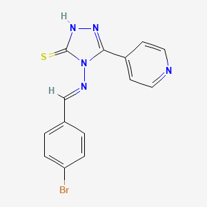 molecular formula C14H10BrN5S B5581939 4-[(4-bromobenzylidene)amino]-5-(4-pyridinyl)-4H-1,2,4-triazole-3-thiol 