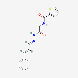 molecular formula C16H15N3O2S B5581952 N-{2-oxo-2-[2-(3-phenyl-2-propen-1-ylidene)hydrazino]ethyl}-2-thiophenecarboxamide 