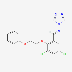 molecular formula C17H14Cl2N4O2 B5581986 N-[3,5-dichloro-2-(2-phenoxyethoxy)benzylidene]-4H-1,2,4-triazol-4-amine 