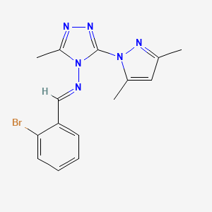 N-(2-bromobenzylidene)-3-(3,5-dimethyl-1H-pyrazol-1-yl)-5-methyl-4H-1,2,4-triazol-4-amine