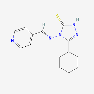 molecular formula C14H17N5S B5582100 5-cyclohexyl-4-[(4-pyridinylmethylene)amino]-4H-1,2,4-triazole-3-thiol 