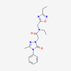 N-ethyl-N-[(3-ethyl-1,2,4-oxadiazol-5-yl)methyl]-2-(3-methyl-5-oxo-4-phenyl-4,5-dihydro-1H-1,2,4-triazol-1-yl)acetamide