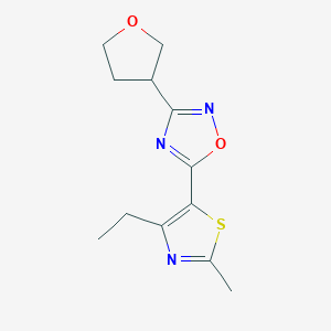 5-(4-ethyl-2-methyl-1,3-thiazol-5-yl)-3-(tetrahydrofuran-3-yl)-1,2,4-oxadiazole