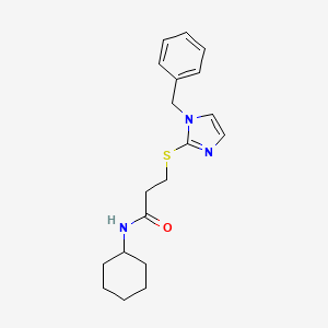 3-(1-benzylimidazol-2-yl)sulfanyl-N-cyclohexylpropanamide