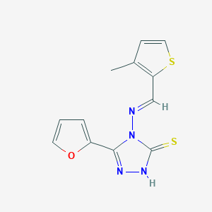 5-(2-furyl)-4-{[(3-methyl-2-thienyl)methylene]amino}-4H-1,2,4-triazole-3-thiol