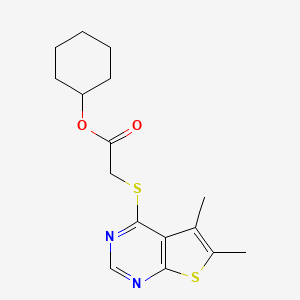 cyclohexyl [(5,6-dimethylthieno[2,3-d]pyrimidin-4-yl)thio]acetate