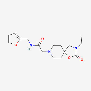 molecular formula C16H23N3O4 B5582181 2-(3-ethyl-2-oxo-1-oxa-3,8-diazaspiro[4.5]dec-8-yl)-N-(2-furylmethyl)acetamide 