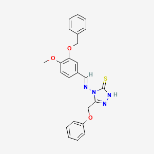 4-({(E)-[3-(benzyloxy)-4-methoxyphenyl]methylidene}amino)-5-(phenoxymethyl)-4H-1,2,4-triazole-3-thiol