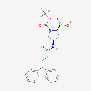 molecular formula C25H28N2O6 B558225 (2S,4R)-4-((((9H-芴-9-基)甲氧羰基)氨基)-1-(叔丁氧羰基)吡咯烷-2-羧酸 CAS No. 176486-63-8