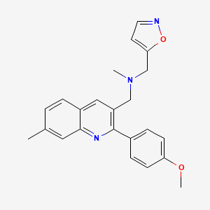 molecular formula C23H23N3O2 B5582331 (5-isoxazolylmethyl){[2-(4-methoxyphenyl)-7-methyl-3-quinolinyl]methyl}methylamine 