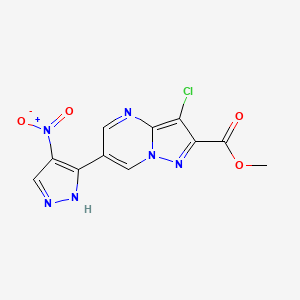 methyl 3-chloro-6-(4-nitro-1H-pyrazol-3-yl)pyrazolo[1,5-a]pyrimidine-2-carboxylate