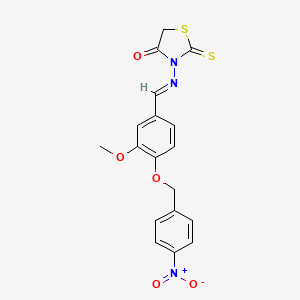 3-({3-methoxy-4-[(4-nitrobenzyl)oxy]benzylidene}amino)-2-thioxo-1,3-thiazolidin-4-one